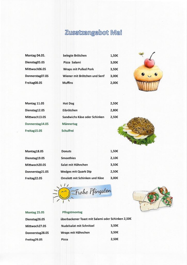 Design-Element &ndash; Snackangebot des Essensanbieters – Oberschule an der Weinau