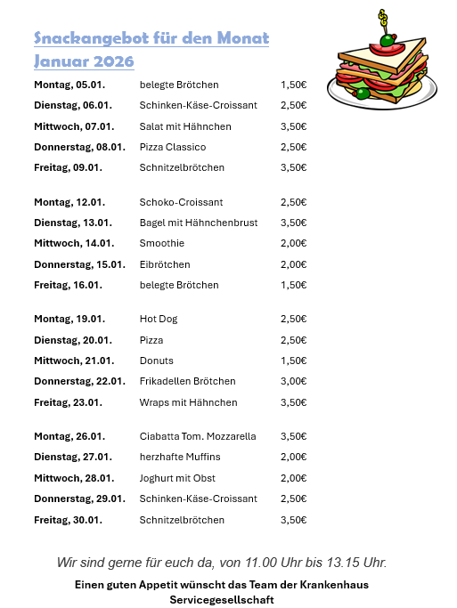 Grafik &ndash; Snackangebot des Essensanbieters – Oberschule an der Weinau