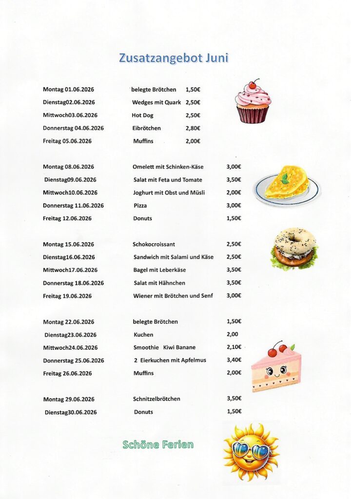 Illustration &ndash; Snackangebot des Essensanbieters – Oberschule an der Weinau
