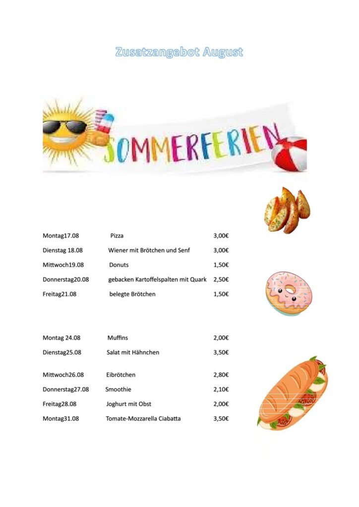 Foto &ndash; Snackangebot des Essensanbieters – Oberschule an der Weinau